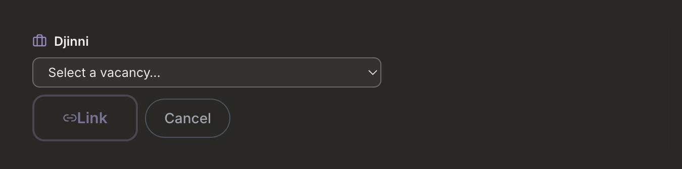 MindHunt AI: choosing a Djinni vacancy on the position's Details tab